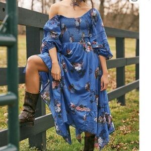 FREE PEOPLE Morning Glory Maxi Dress / Dutch Blue Combo